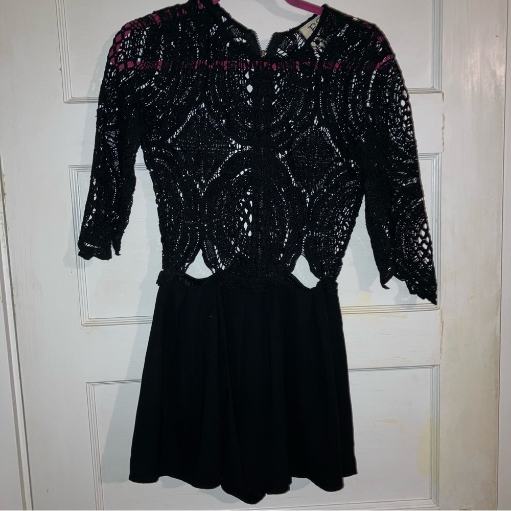 Black Crochet Lace Romper